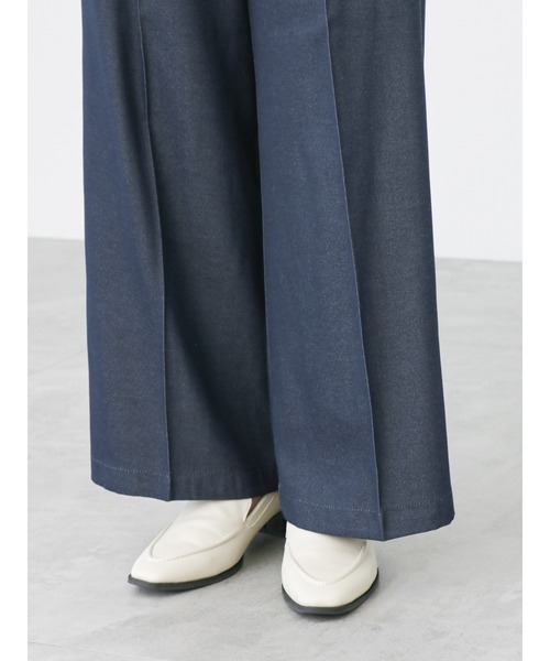 Te chichi TERRASSE（テチチテラス）の「デニムライクマリンパンツ（デニムパンツ・レディース・サックスブルー/ネイビー・ﾌﾘ-）」の17枚目の写真