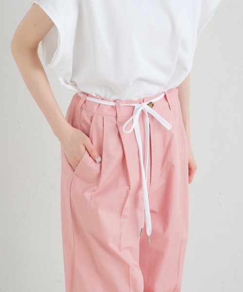 WHIMSIC(ウィムジック)の「【UNISEX/サイズ展開あり】コットンツイルタックパンツ(スラックス・メンズ・ベージュ/アイボリー/ピンク・1/2)」の12枚目の写真