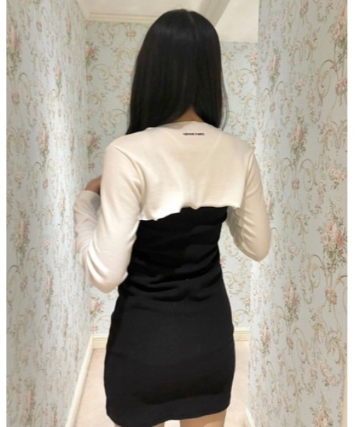 epine(エピヌ)の「EPINE PARIS mellow crroped cardigan(Tシャツ/カットソー・レディース・ピンク/ベージュ/ホワイト・FREE)」の2枚目の写真