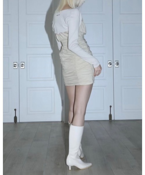 epine(エピヌ)の「EPINE PARIS mellow crroped cardigan(Tシャツ/カットソー・レディース・ピンク/ベージュ/ホワイト・FREE)」の7枚目の写真