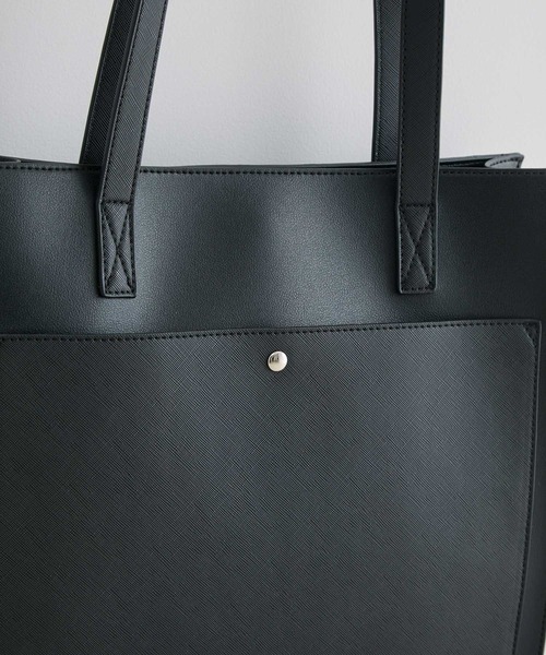 JUNRED（ジュンレッド）の「シンセティックレザーコンビトートバッグ（トートバッグ・メンズ・シルバー/ブラック/ネイビー・FREE）」の4枚目の写真