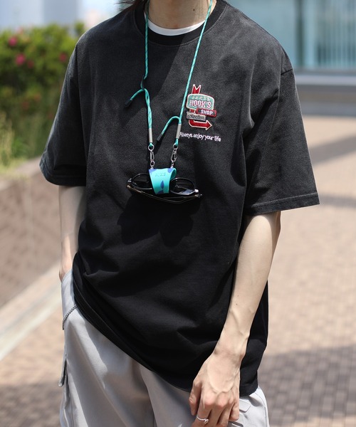 HOOK(フック)の「HOOK -original- 個性派グラデーション暈し染め刺繍ビッグTEE (SS)(Tシャツ/カットソー・メンズ・ブルー/ブラック・M/L/XL)」の21枚目の写真