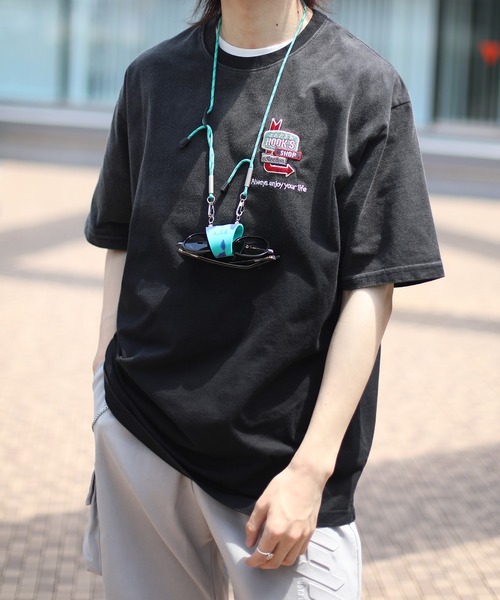 HOOK(フック)の「HOOK -original- 個性派グラデーション暈し染め刺繍ビッグTEE (SS)(Tシャツ/カットソー・メンズ・ブルー/ブラック・M/L/XL)」の20枚目の写真