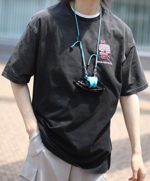 HOOK(フック)の「HOOK -original- 個性派グラデーション暈し染め刺繍ビッグTEE (SS)(Tシャツ/カットソー・メンズ・ブルー/ブラック・M/L/XL)」の19枚目の写真
