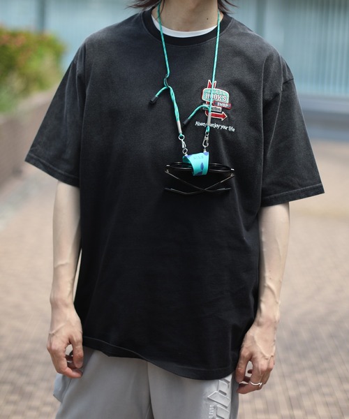 HOOK(フック)の「HOOK -original- 個性派グラデーション暈し染め刺繍ビッグTEE (SS)(Tシャツ/カットソー・メンズ・ブルー/ブラック・M/L/XL)」の14枚目の写真