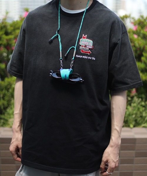 HOOK(フック)の「HOOK -original- 個性派グラデーション暈し染め刺繍ビッグTEE (SS)(Tシャツ/カットソー・メンズ・ブルー/ブラック・M/L/XL)」の9枚目の写真