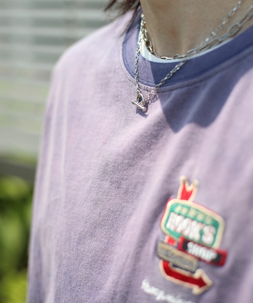 HOOK(フック)の「HOOK -original- 個性派グラデーション暈し染め刺繍ビッグTEE (SS)(Tシャツ/カットソー・メンズ・ブルー/ブラック・M/L/XL)」の6枚目の写真