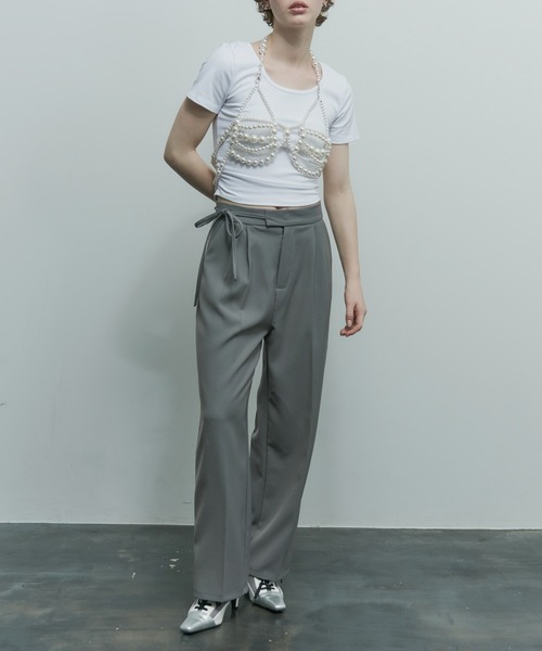 【店舗購入品】Highwaist ribbon pants Sサイズ 000000020996_fInLo1B.jpg