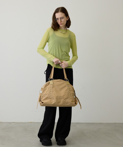 セール】【ロングセラー】ハイウエスト リボン スラックス パンツ