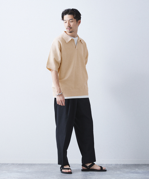 417 EDIFICE（フォーワンセブンエディフィス）の「PEスキッパーニット（ニット/セーター・メンズ・ブラック系その他/ベージュ系その他/ライトグリーン/ブルー・MEDIUM/LARGE/SMALL）」の10枚目の写真