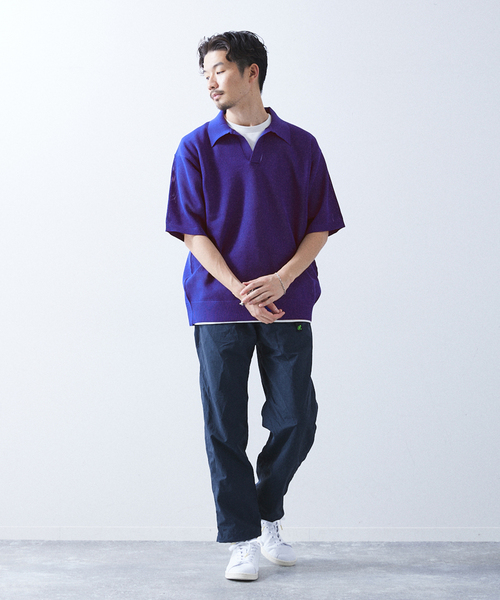 417 EDIFICE（フォーワンセブンエディフィス）の「PEスキッパーニット（ニット/セーター・メンズ・ブラック系その他/ベージュ系その他/ライトグリーン/ブルー・MEDIUM/LARGE/SMALL）」の17枚目の写真