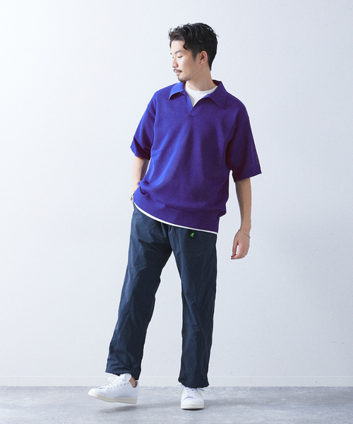 417 EDIFICE（フォーワンセブンエディフィス）の「PEスキッパーニット（ニット/セーター・メンズ・ブラック系その他/ベージュ系その他/ライトグリーン/ブルー・MEDIUM/LARGE/SMALL）」の18枚目の写真