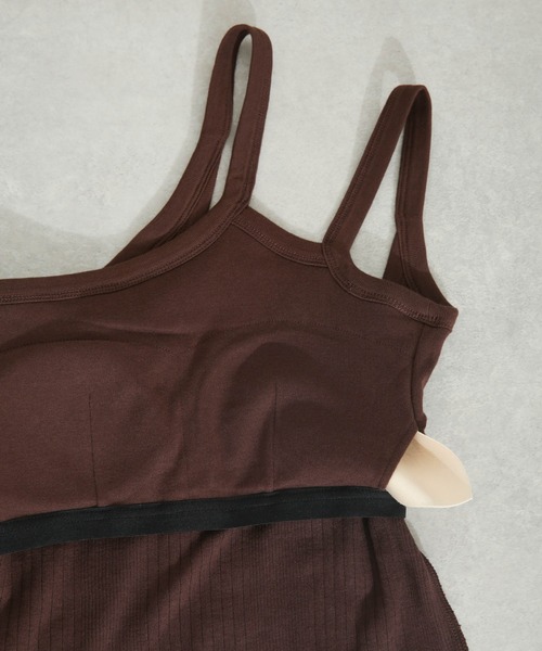 CASA FLINE（カーサフライン）の「casa fline/ランダムリブアシンメトリートップス（タンクトップ・レディース・ホワイト/ブラウン・FREE）」の15枚目の写真