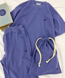 GLAZOS | 【巾着付き】スムース・半袖ルームウエアセット(ルームウェア/パジャマ)