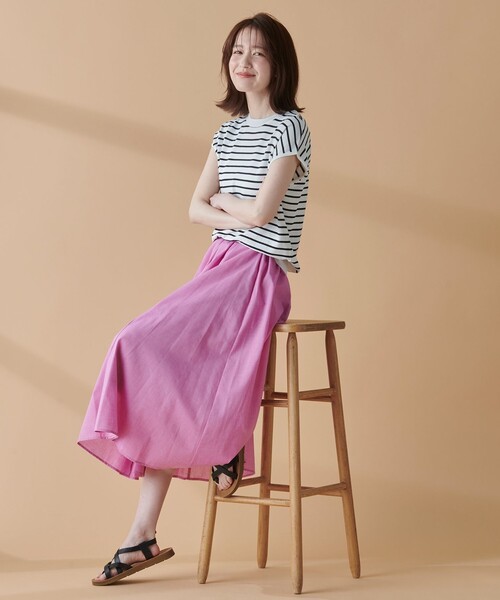 【UVケア/接触冷感/アンチピリング】クールタッチフレンチスリーブニット