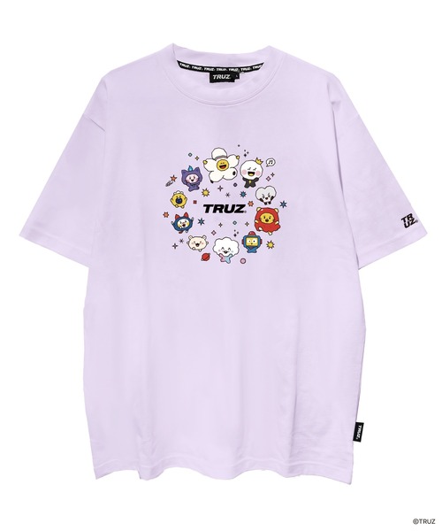 Karlas(カルラス)の「TRUZ トゥルーズ キャラクター 半袖 ロゴ サークル プリント 半袖 Tシャツ 推し活グッズ(Tシャツ/カットソー・レディース・ホワイト/ラベンダー/サックスブルー/ネイビー・M/L/LL)」の4枚目の写真