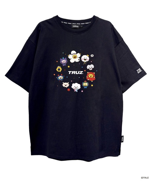 Karlas(カルラス)の「TRUZ トゥルーズ キャラクター 半袖 ロゴ サークル プリント 半袖 Tシャツ 推し活グッズ(Tシャツ/カットソー・レディース・ホワイト/ラベンダー/サックスブルー/ネイビー・M/L/LL)」の2枚目の写真