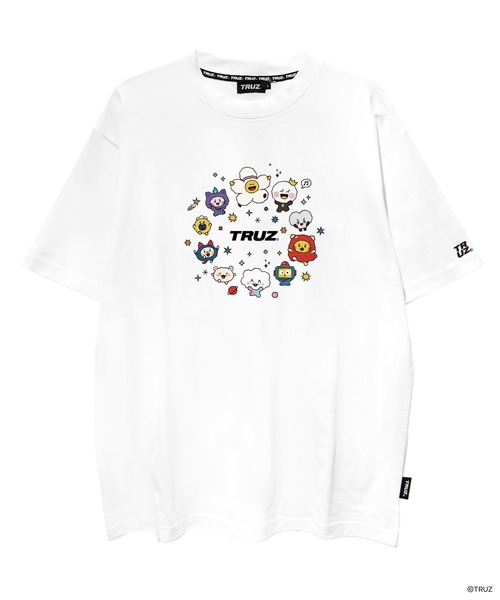 Karlas(カルラス)の「TRUZ トゥルーズ キャラクター 半袖 ロゴ サークル プリント 半袖 Tシャツ 推し活グッズ(Tシャツ/カットソー・レディース・ホワイト/ラベンダー/サックスブルー/ネイビー・M/L/LL)」の1枚目の写真