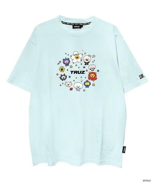 Karlas(カルラス)の「TRUZ トゥルーズ キャラクター 半袖 ロゴ サークル プリント 半袖 Tシャツ 推し活グッズ(Tシャツ/カットソー・レディース・ホワイト/ラベンダー/サックスブルー/ネイビー・M/L/LL)」の3枚目の写真