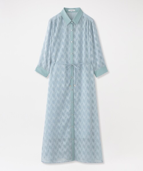 LOVELESS（ラブレス）の「シアージャカードドレス（ワンピース・レディース・ブルー/オフホワイト/ブラック・34/36）」の3枚目の写真