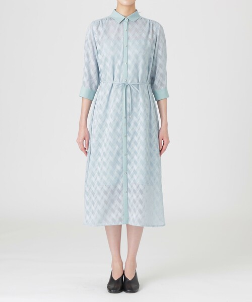 LOVELESS（ラブレス）の「シアージャカードドレス（ワンピース・レディース・ブルー/オフホワイト/ブラック・34/36）」の4枚目の写真