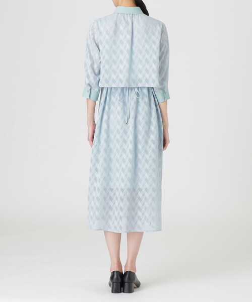 LOVELESS（ラブレス）の「シアージャカードドレス（ワンピース・レディース・ブルー/オフホワイト/ブラック・34/36）」の6枚目の写真