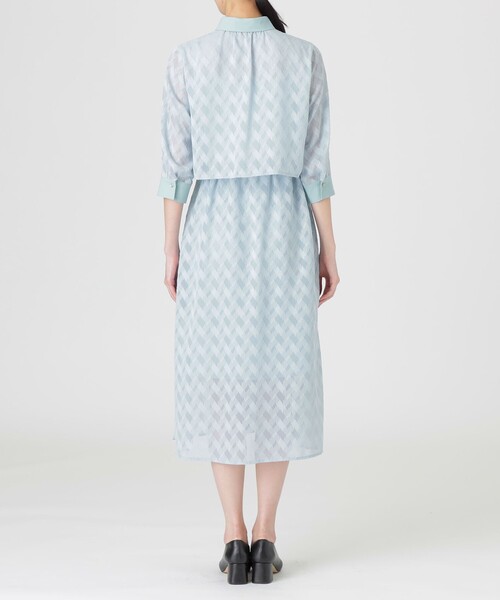 LOVELESS（ラブレス）の「シアージャカードドレス（ワンピース・レディース・ブルー/オフホワイト/ブラック・34/36）」の8枚目の写真