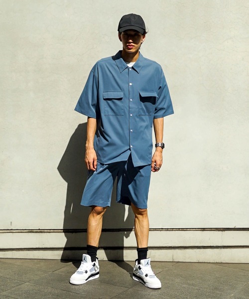 UNIIT(ユニット)の「【UNIIT/ユニット】 ポリエステルツイル ワイドシルエット ショートパンツ セットアップ対応可能アイテム イージーケア 吸水速乾(その他パンツ・メンズ・ブルー系その他/ブラック・MEDIUM/LARGE)」の20枚目の写真