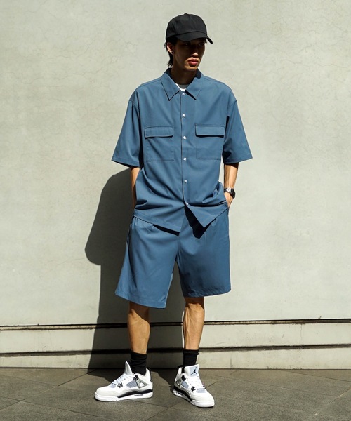 UNIIT(ユニット)の「【UNIIT/ユニット】 ポリエステルツイル ワイドシルエット ショートパンツ セットアップ対応可能アイテム イージーケア 吸水速乾(その他パンツ・メンズ・ブルー系その他/ブラック・MEDIUM/LARGE)」の3枚目の写真