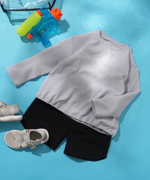 CIAOPANIC TYPY（チャオパニックティピー）の「【KIDS】配色ステッチスイムショーツ（水着・キッズ・ブラック/カーキ・S/L/XXL）」の3枚目の写真