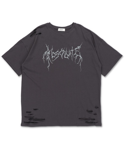 SPINNS（スピンズ）の「ダメージ加工 ウィングプリントデザイン 半袖ビッグTシャツ（Tシャツ/カットソー・レディース・ブラック/チャコール・ONESIZE）」の17枚目の写真