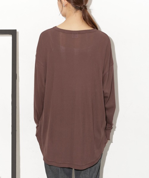 NANO universe（ナノユニバース）の「Robert P. Miller/別注 ライトパネルリブ ロングスリーブ TEE（Tシャツ/カットソー・レディース・ブルー/ホワイト/ブラウン・FREE）」の21枚目の写真