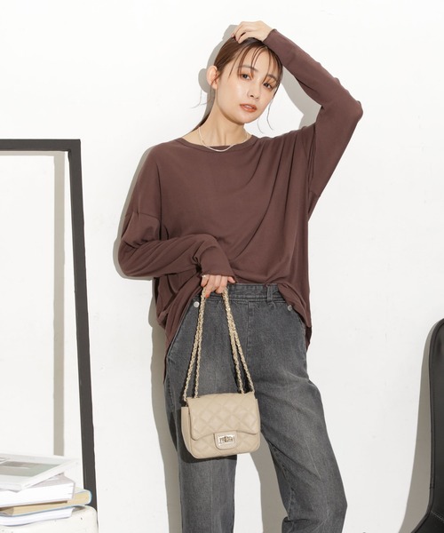 NANO universe（ナノユニバース）の「Robert P. Miller/別注 ライトパネルリブ ロングスリーブ TEE（Tシャツ/カットソー・レディース・ブルー/ホワイト/ブラウン・FREE）」の14枚目の写真