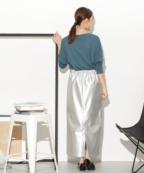 NANO universe（ナノユニバース）の「Robert P. Miller/別注 ライトパネルリブ ロングスリーブ TEE（Tシャツ/カットソー・レディース・ブルー/ホワイト/ブラウン・FREE）」の12枚目の写真