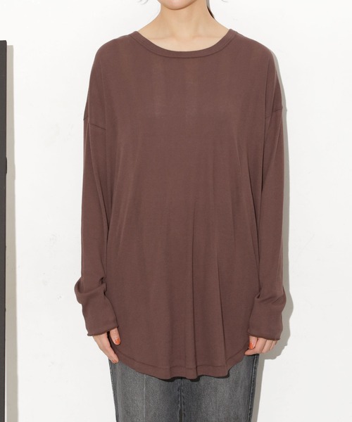 NANO universe（ナノユニバース）の「Robert P. Miller/別注 ライトパネルリブ ロングスリーブ TEE（Tシャツ/カットソー・レディース・ブルー/ホワイト/ブラウン・FREE）」の19枚目の写真