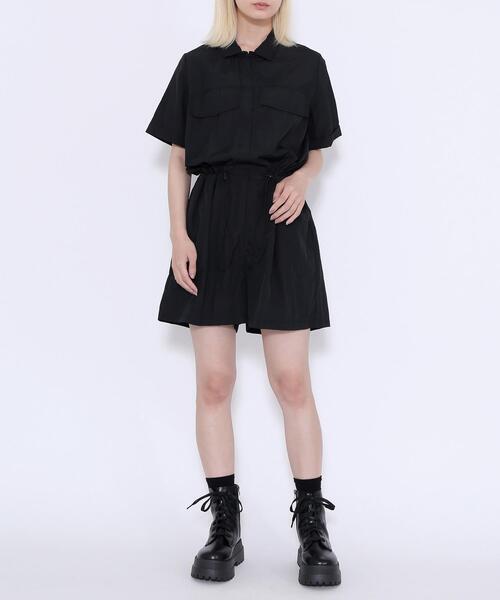 Figments（フィグメンツ）の「ショートスリーブロンパース（サロペット/オーバーオール・レディース・ブラック/グレー・FREE）」の17枚目の写真