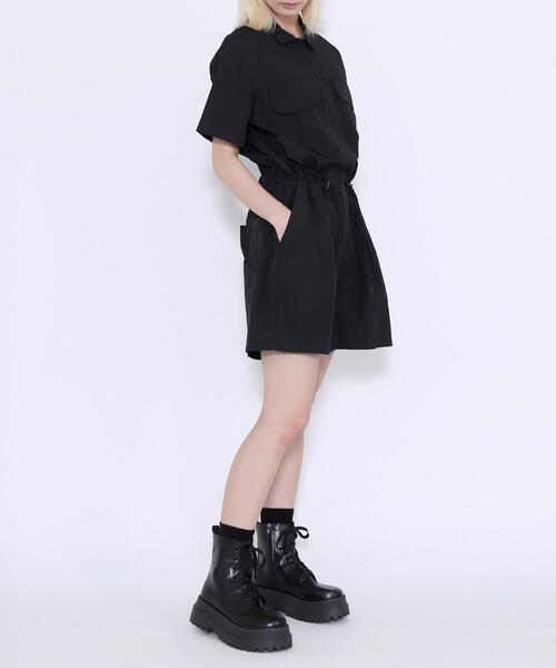 Figments（フィグメンツ）の「ショートスリーブロンパース（サロペット/オーバーオール・レディース・ブラック/グレー・FREE）」の18枚目の写真