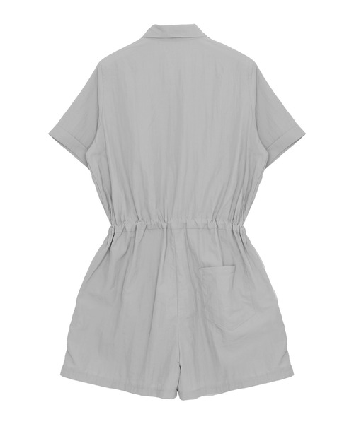 Figments（フィグメンツ）の「ショートスリーブロンパース（サロペット/オーバーオール・レディース・ブラック/グレー・FREE）」の8枚目の写真