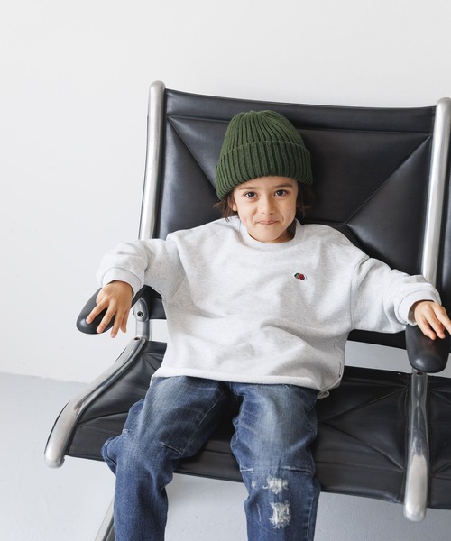 FRUIT OF THE LOOM（フルーツオブザルーム）の「【Fruit Of The Loom】別注スウェットプルオーバー（KIDS）（スウェット・キッズ・グレー/ネイビー/グリーン/ピンク・110cm/120cm/130cm/140cm）」の2枚目の写真