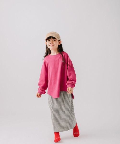 FRUIT OF THE LOOM（フルーツオブザルーム）の「【Fruit Of The Loom】別注スウェットプルオーバー（KIDS）（スウェット・キッズ・グレー/ネイビー/グリーン/ピンク・110cm/120cm/130cm/140cm）」の6枚目の写真