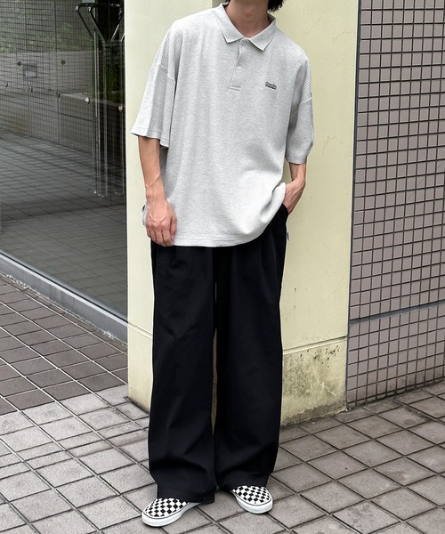 Perushu(ペルーシュ)の「ワンポイントワッフルポロ(ポロシャツ・メンズ・ブラウン/グレー/ネイビー・LARGE/MEDIUM)」の9枚目の写真