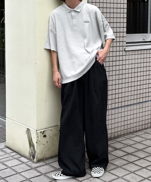 Perushu(ペルーシュ)の「ワンポイントワッフルポロ(ポロシャツ・メンズ・ブラウン/グレー/ネイビー・LARGE/MEDIUM)」の11枚目の写真