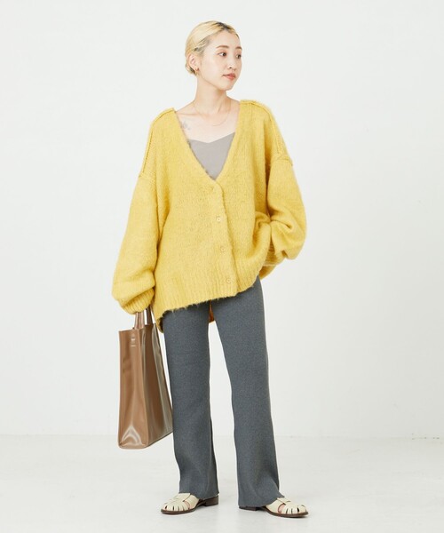 FREAK'S STORE(フリークスストア)の「限定展開 リブ フレア ニット パンツ(その他パンツ・レディース・ナチュラル/ベージュ/グレー/ワイン/グリーン/ブラック/ライトグレー/マスタード/パープル/ダークブラウン・MEDIUM/LARGE/SMALL)」の18枚目の写真