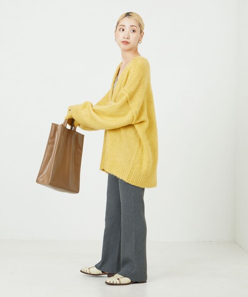 FREAK'S STORE(フリークスストア)の「限定展開 リブ フレア ニット パンツ(その他パンツ・レディース・ナチュラル/ベージュ/グレー/ワイン/グリーン/ブラック/ライトグレー/マスタード/パープル/ダークブラウン・MEDIUM/LARGE/SMALL)」の20枚目の写真