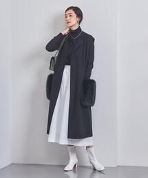 UNITED ARROWS | リバー ノーカラー フェイクファーポケット ベスト(その他アウター)