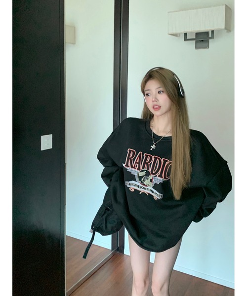 DEVICE（デバイス）の「オーバーサイズ アメリカンヴィンテージストリート スウェット トレーナー（スウェット・レディース・ブラック/ブルー・FREE）」の10枚目の写真