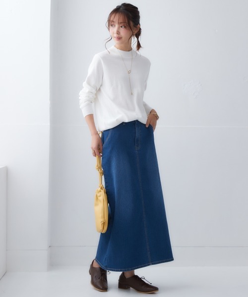 nissen（ニッセン）の「洗えるＵＶカット綿１００％ハイネックニット（ニット/セーター・レディース・チャコールグレー/ブルー/ブラック/ピンク系/ライトベージュ/オフホワイト/杢グレー・L/LL/M/S）」の15枚目の写真