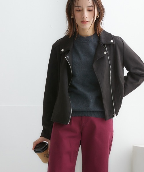 nissen（ニッセン）の「洗えるＵＶカット綿１００％ハイネックニット（ニット/セーター・レディース・チャコールグレー/ブルー/ブラック/ピンク系/ライトベージュ/オフホワイト/杢グレー・L/LL/M/S）」の21枚目の写真