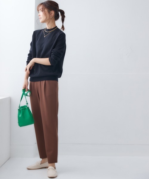 nissen（ニッセン）の「洗えるＵＶカット綿１００％ハイネックニット（ニット/セーター・レディース・チャコールグレー/ブルー/ブラック/ピンク系/ライトベージュ/オフホワイト/杢グレー・L/LL/M/S）」の19枚目の写真