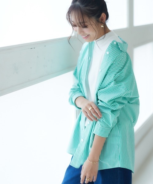 nissen（ニッセン）の「洗えるＵＶカット綿１００％ハイネックニット（ニット/セーター・レディース・チャコールグレー/ブルー/ブラック/ピンク系/ライトベージュ/オフホワイト/杢グレー・L/LL/M/S）」の18枚目の写真